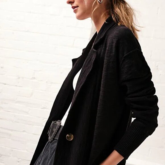 Free People Canyon Blazer Cardigan in Black - Picture 8 of 10